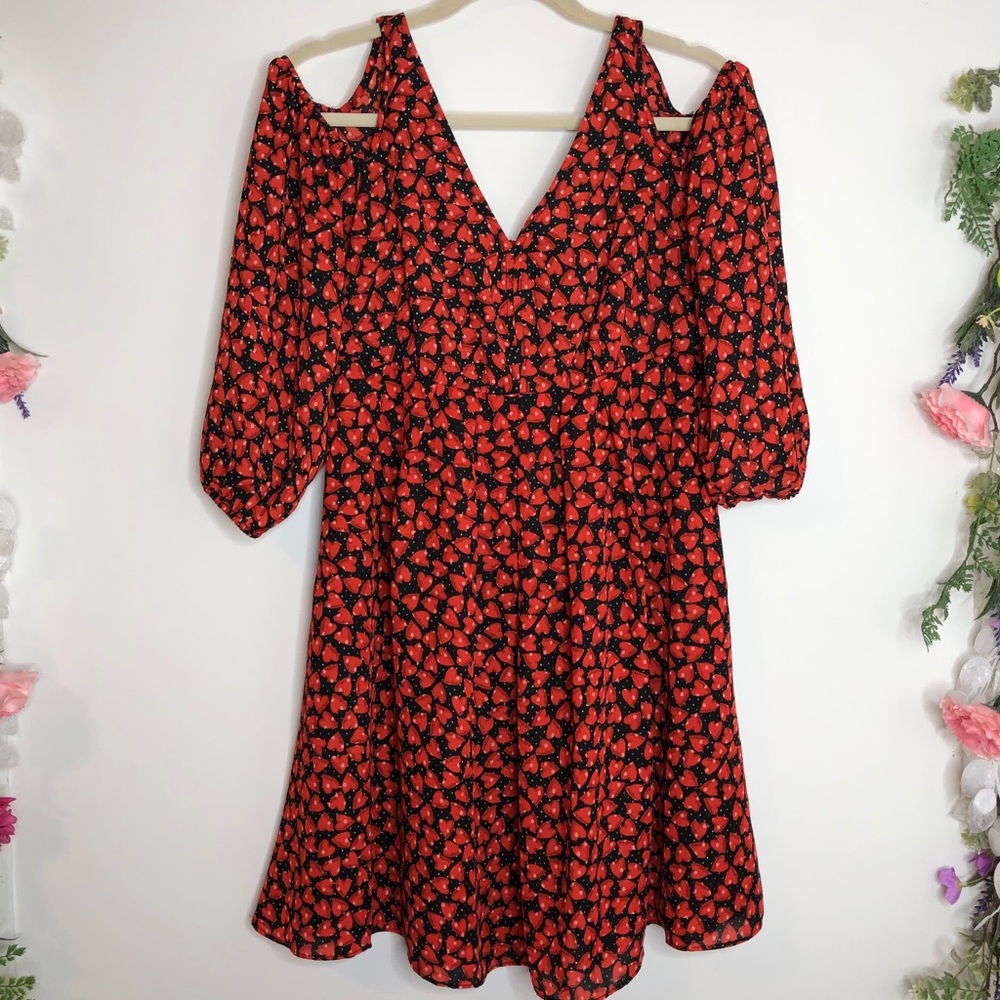 Disney Alice in Wonderland black, red hearts dress